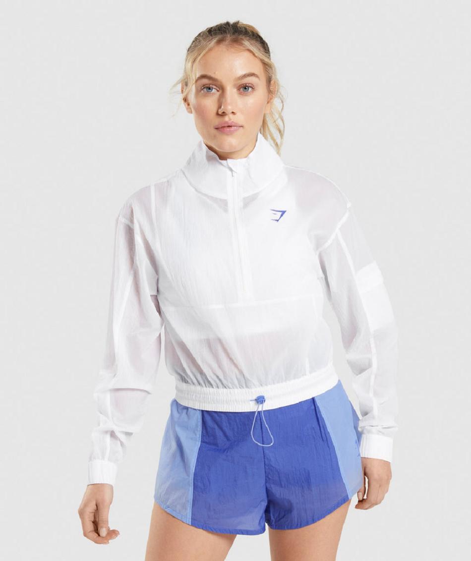 Gymshark Pulse Woven Ženske Jakne Bijele | HR 3534SGL